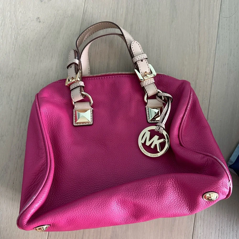 Michael Kors Fuchsia Leather Satchel - Picture 1 of 4